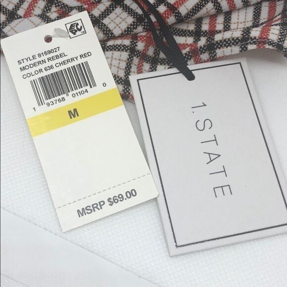 1. State Plaid with Lace Trim Camisoles, Size Med - Picture 3 of 6